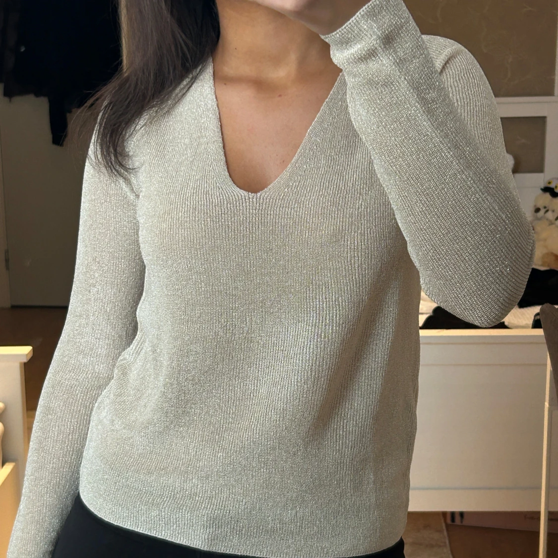 Guld glittrig topp från Mango