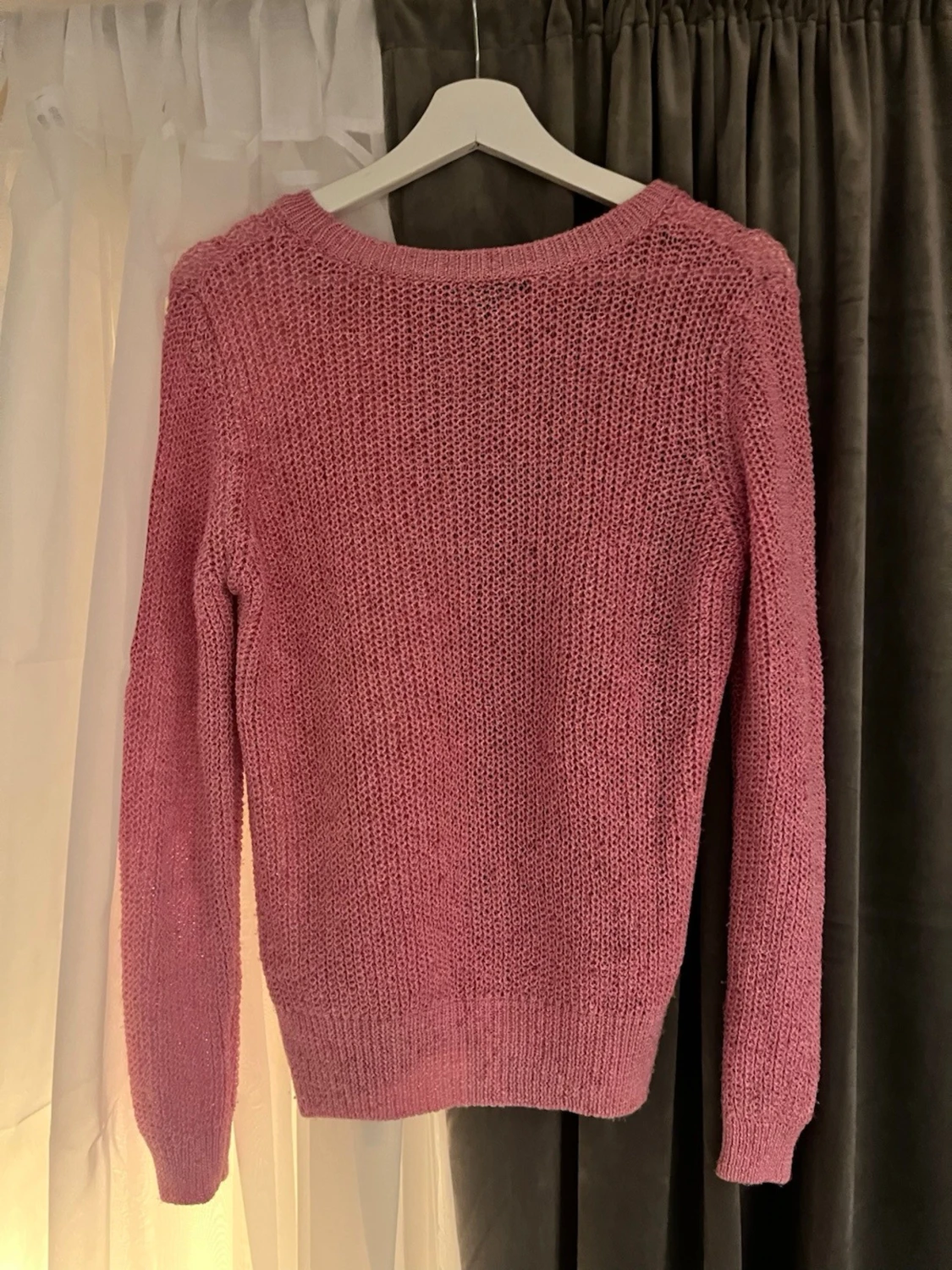 Rosa stickad tröja med rund hals💞💞 - 1