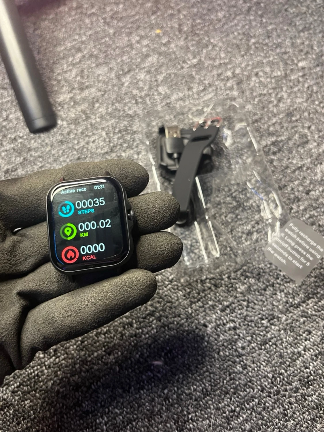 Svart smartklocka med silikonarmband - 4