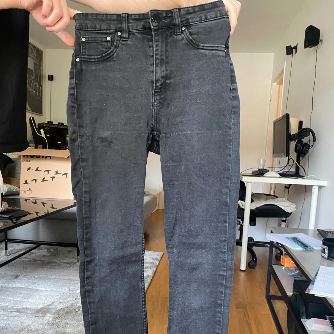 Svarta skinny jeans med hög midja