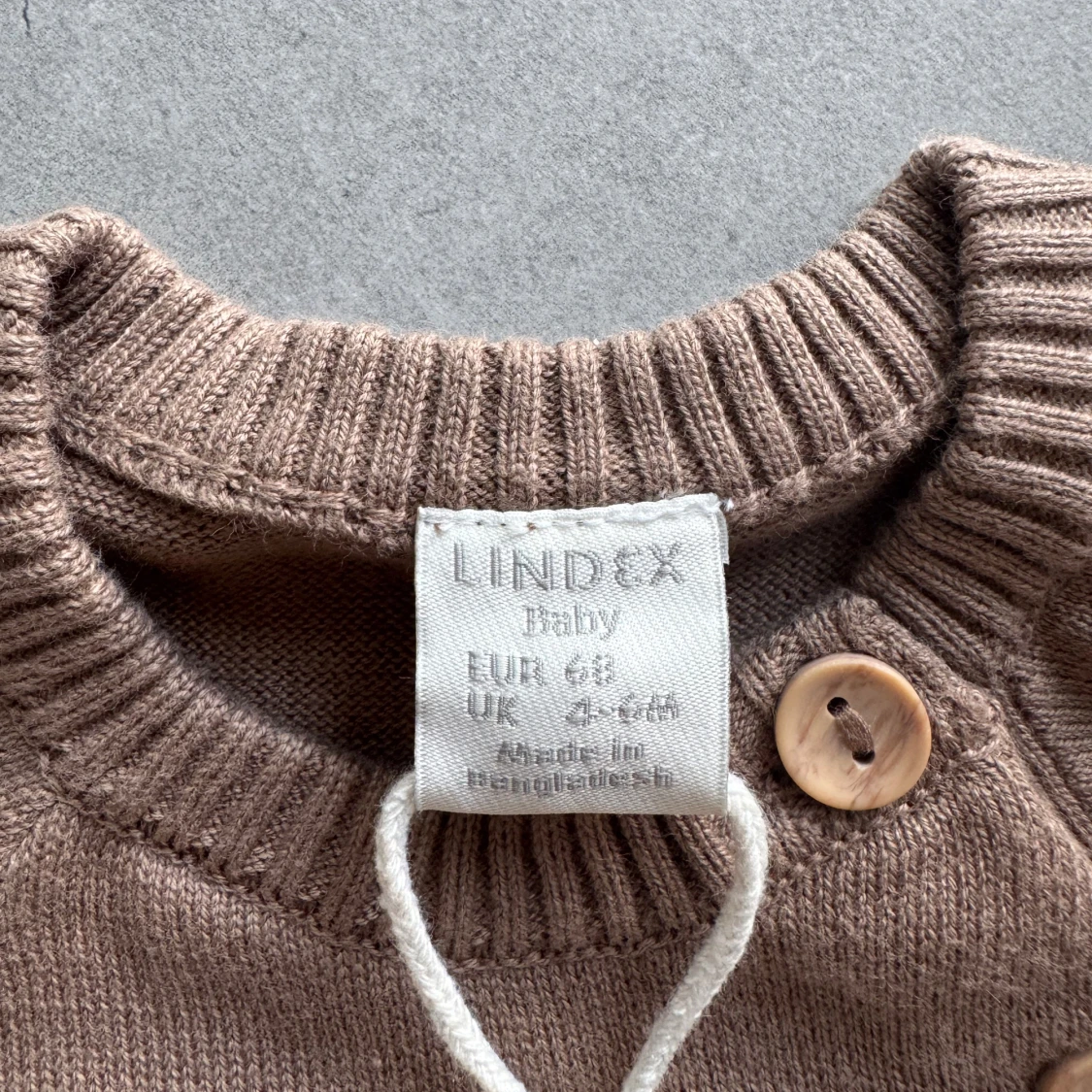 Stickad byxdress från Lindex, beige/brun - 2