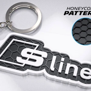 Audi S Line nyckelring  - Denna design är våran bästsäljare och levereras självklart med själva ringen