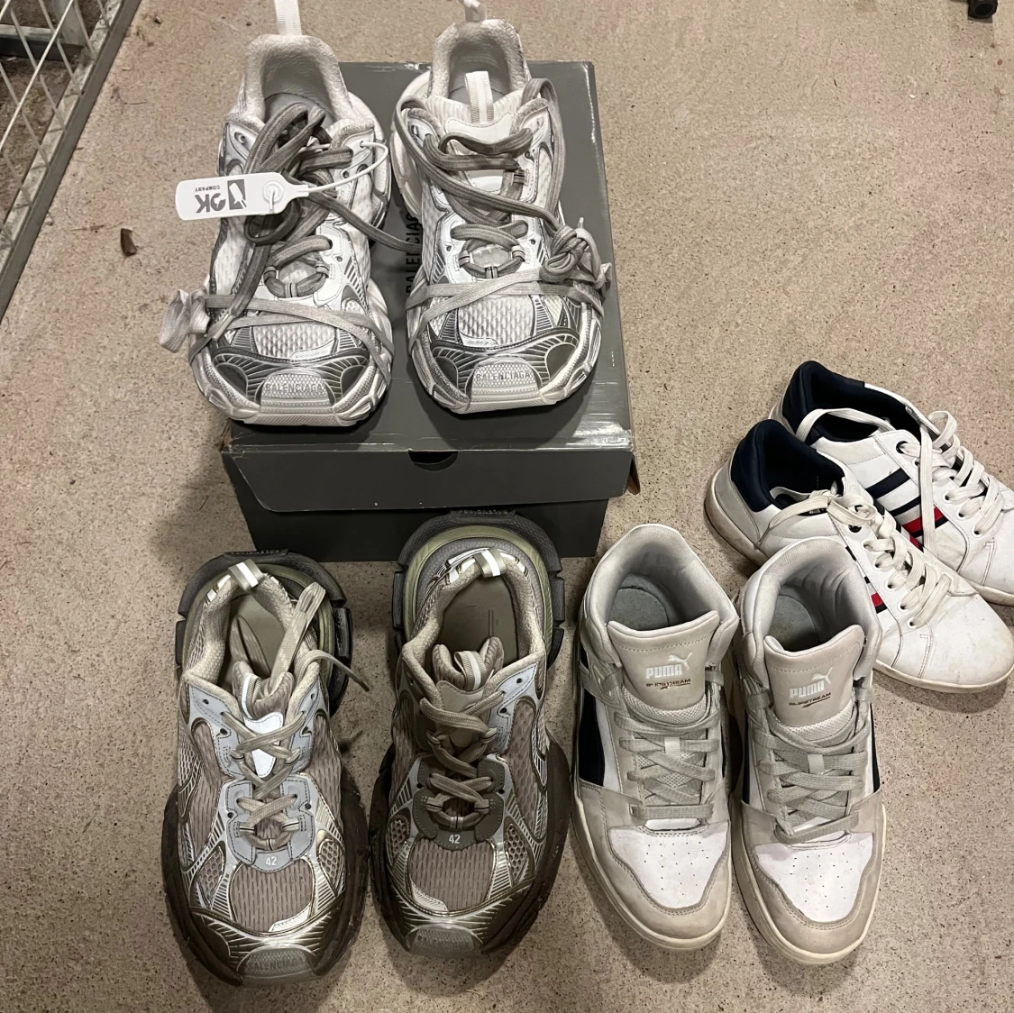 Fyrpack sneakers från Balenciaga, Puma & Tommy hilfiger 