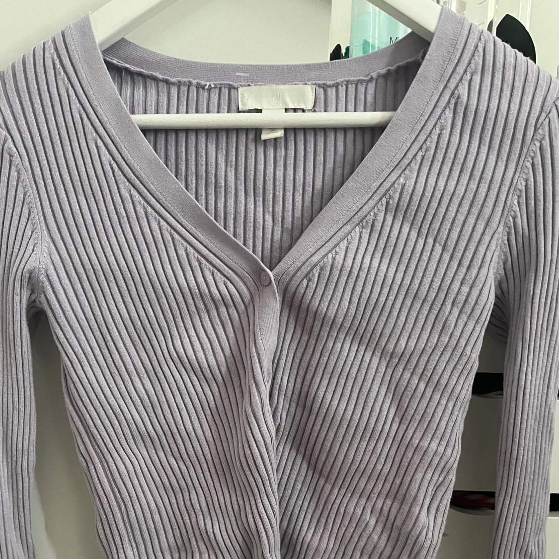 Ljuslila ribbad kofta  - 2