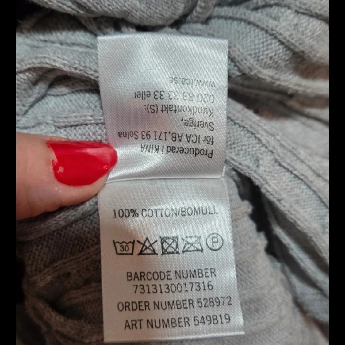 Grå ribbad kofta från Mywear, M - 4