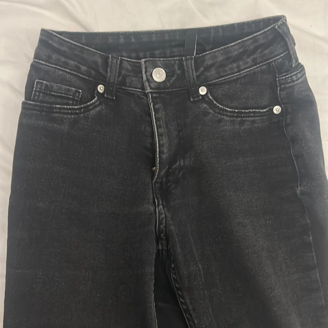 Svarta bootcut jeans lågmidjade - 2