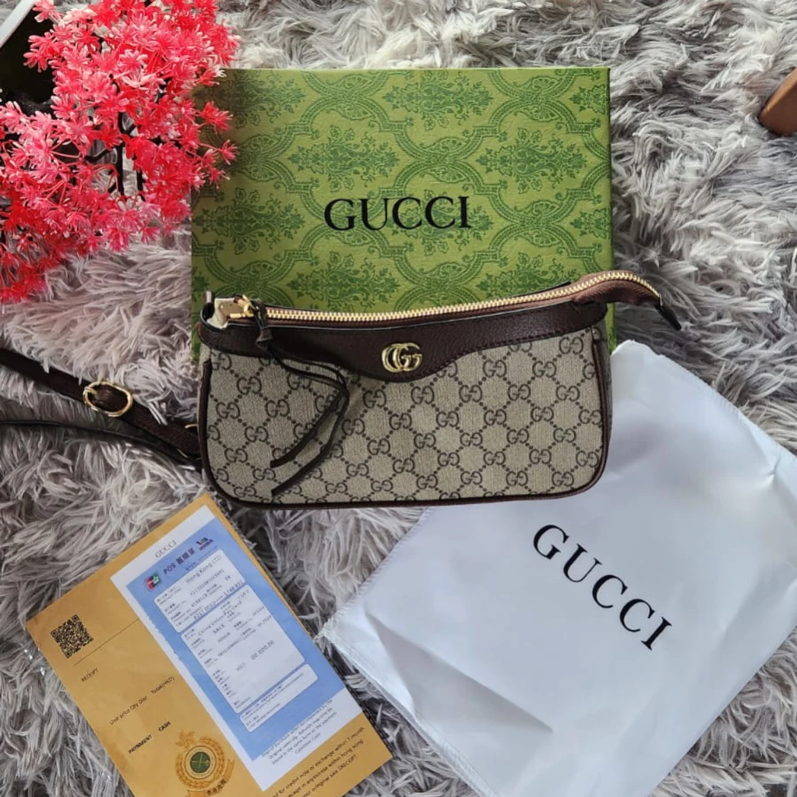 Supreme axelväska brun/beige