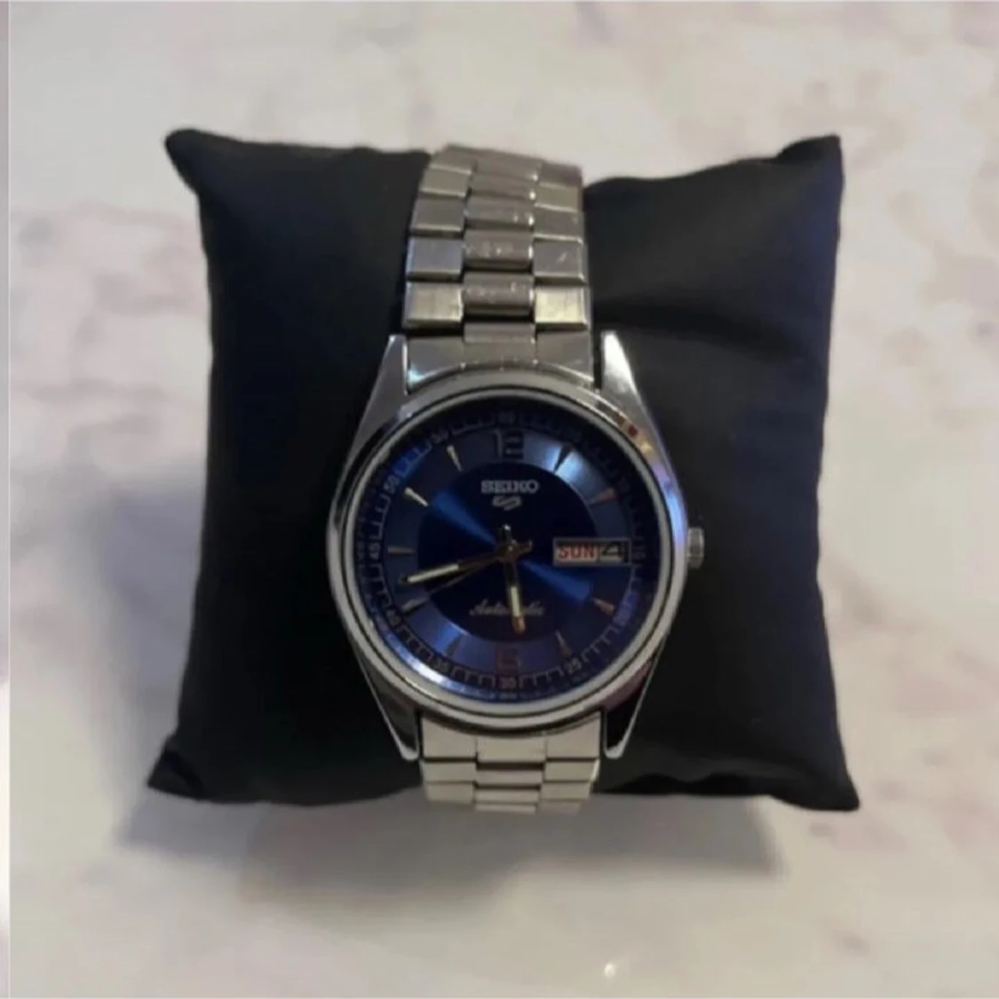 Seiko 5 automatisk klocka blå urtavla - 2