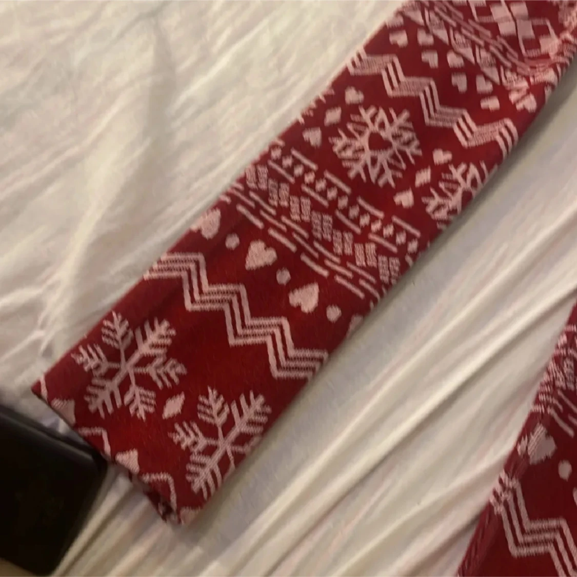 Röda leggings med vintermönster - 2