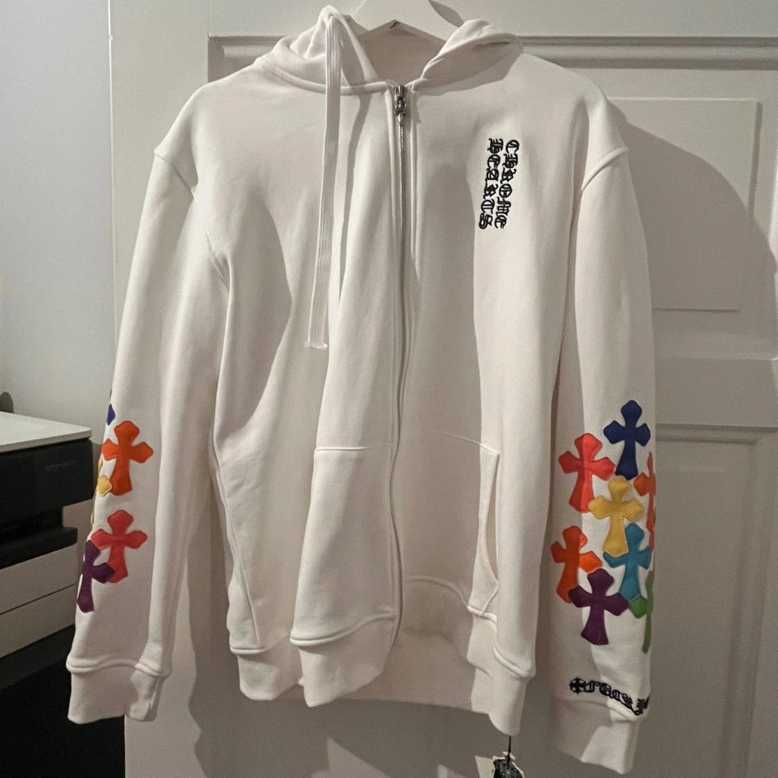 Vit hoodie Chrome Hearts 