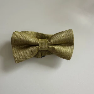 Senapsgul fluga med silvertråd  - Stilig gul / senapsgul / gröngul fluga med silvertråd och justerbart band. Ny i förpackning.   Hämtas i Stockholm eller skickas mot porto.