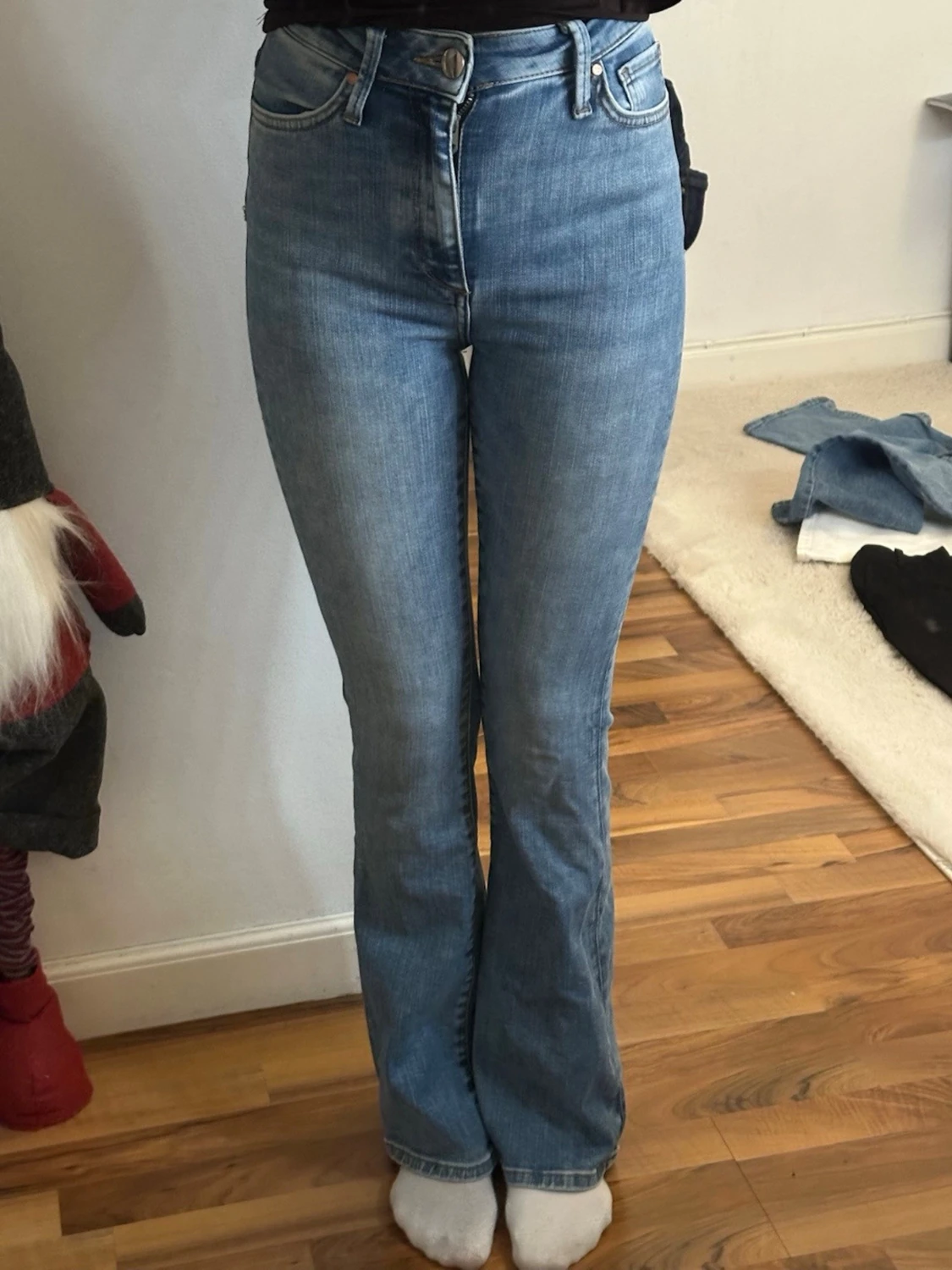 Blå bootcut jeans XS