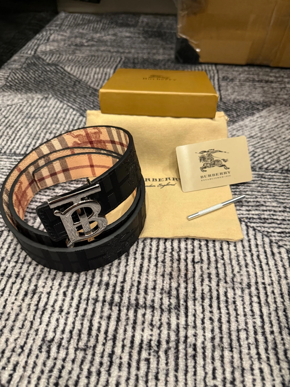 Beige/svart Bälte  - 1