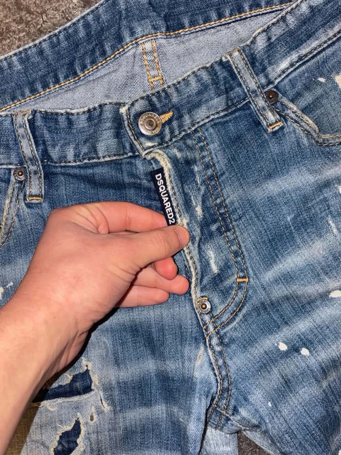 Dsquared2 blå slitna jeans - 1