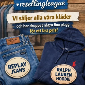 Köp !!!  - Gå in och kolla vårt konto på Vinted där vi säljer alla våra kläder som till exempel märkena Replay och Ralph Lauren. Vi heter resellingleague och väntar på ditt nästa köp. 