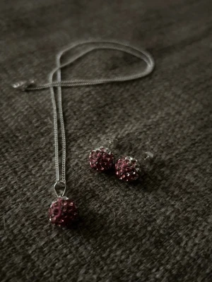 Smyckesset - Silver och rosa