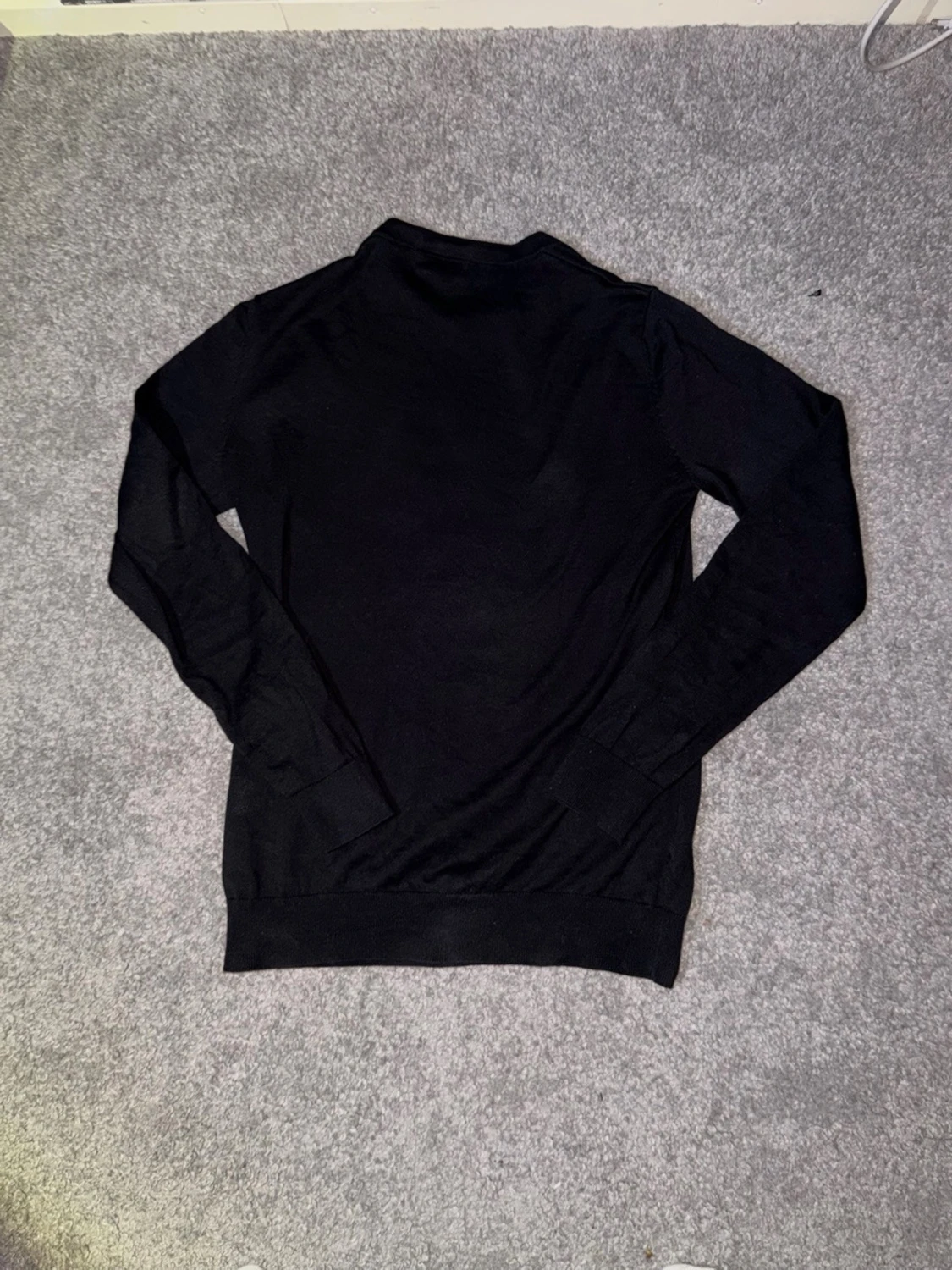 Svart långärmad tröja i bomull - 1