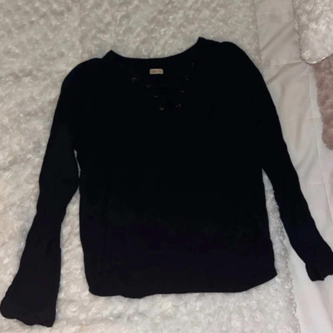 Svart långärmad tröja Hollister XS