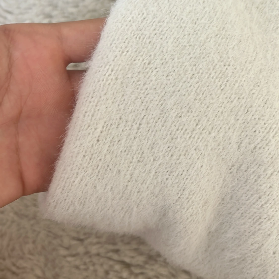 Vit stickad tröja med bred krage Lindex - 4