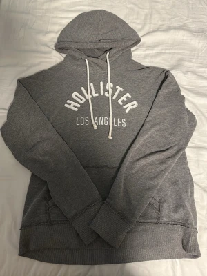 Grå hollister hoodie  - Säljer nu denna grå stilrena hoodie från hollister i storlek S, den är i bra skick och har inga riktiga defekter jag vet om. Skriv till mig om det är något ni funderar över så kan jag hjälpa till🙌🍾🤩