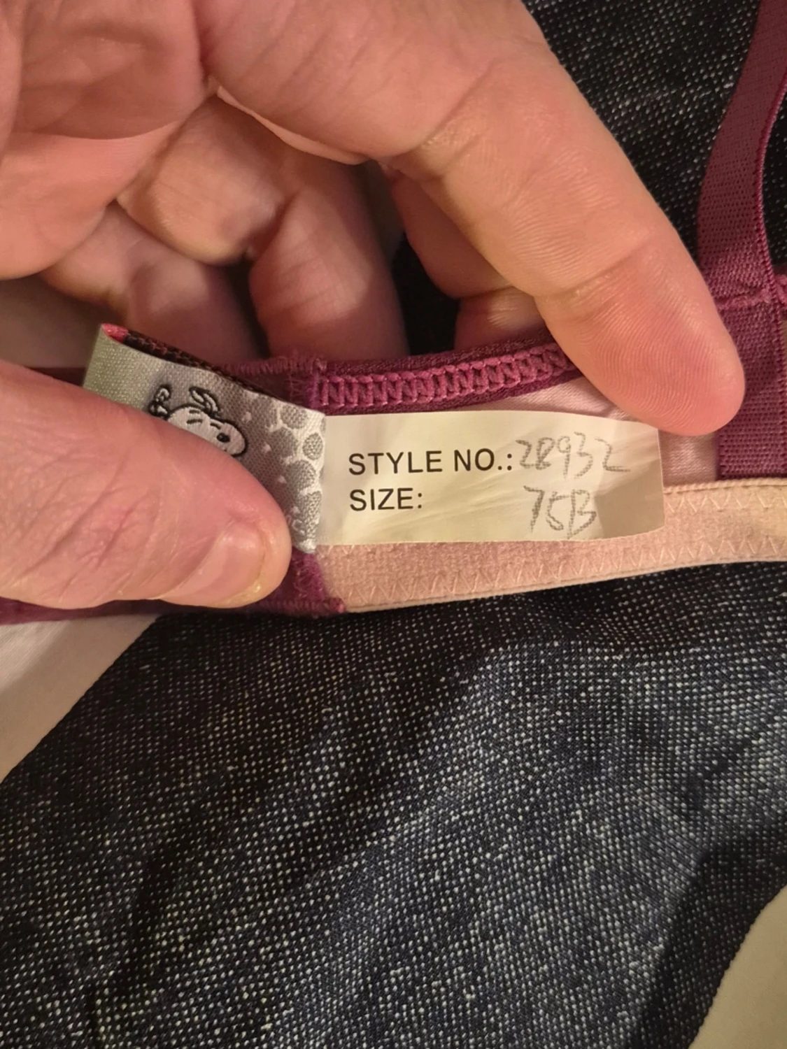 Rosa bh med vinröda detaljer 75B - 5