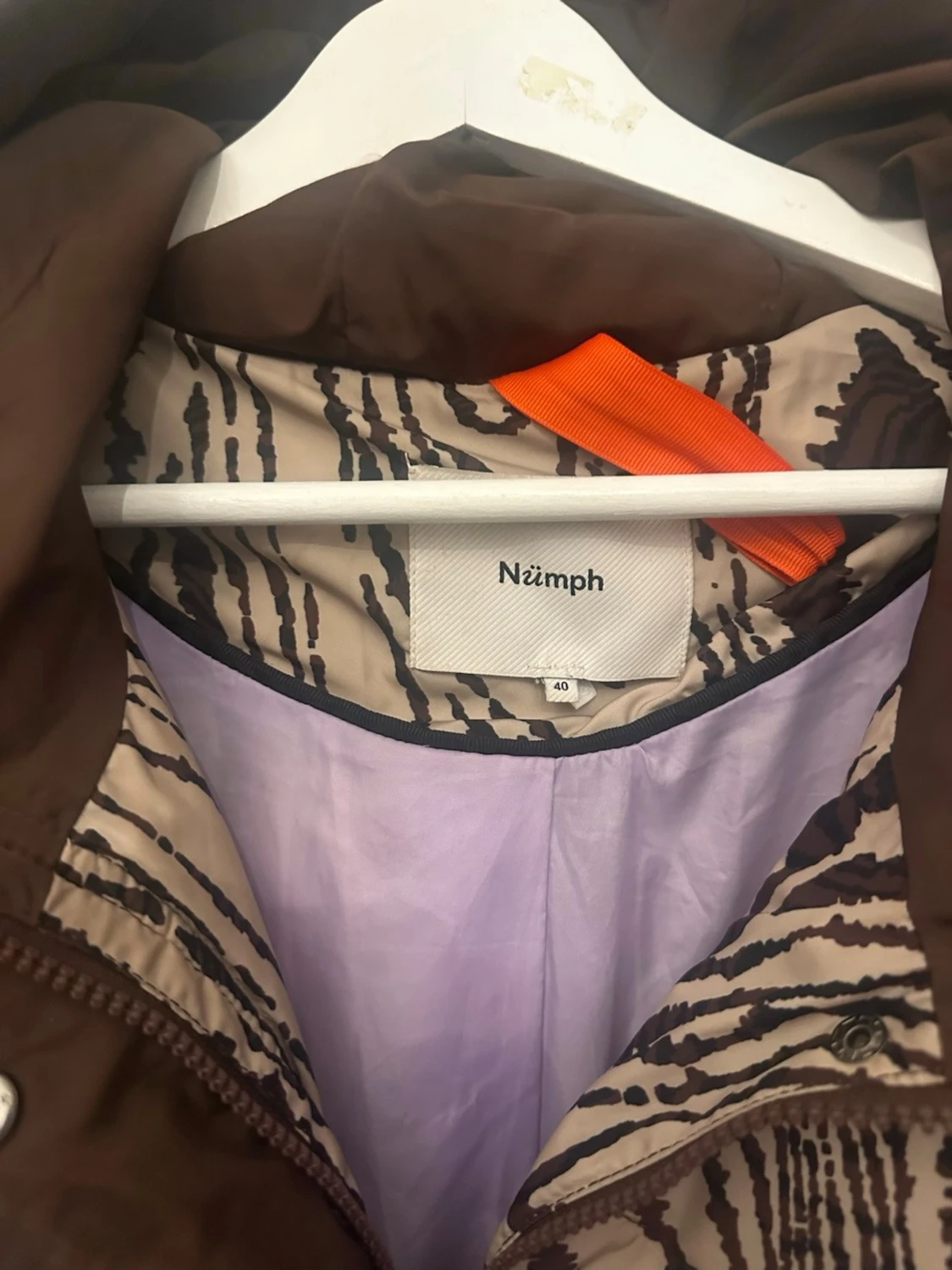 Beige och brun quiltad dunjacka från Nümph - 2