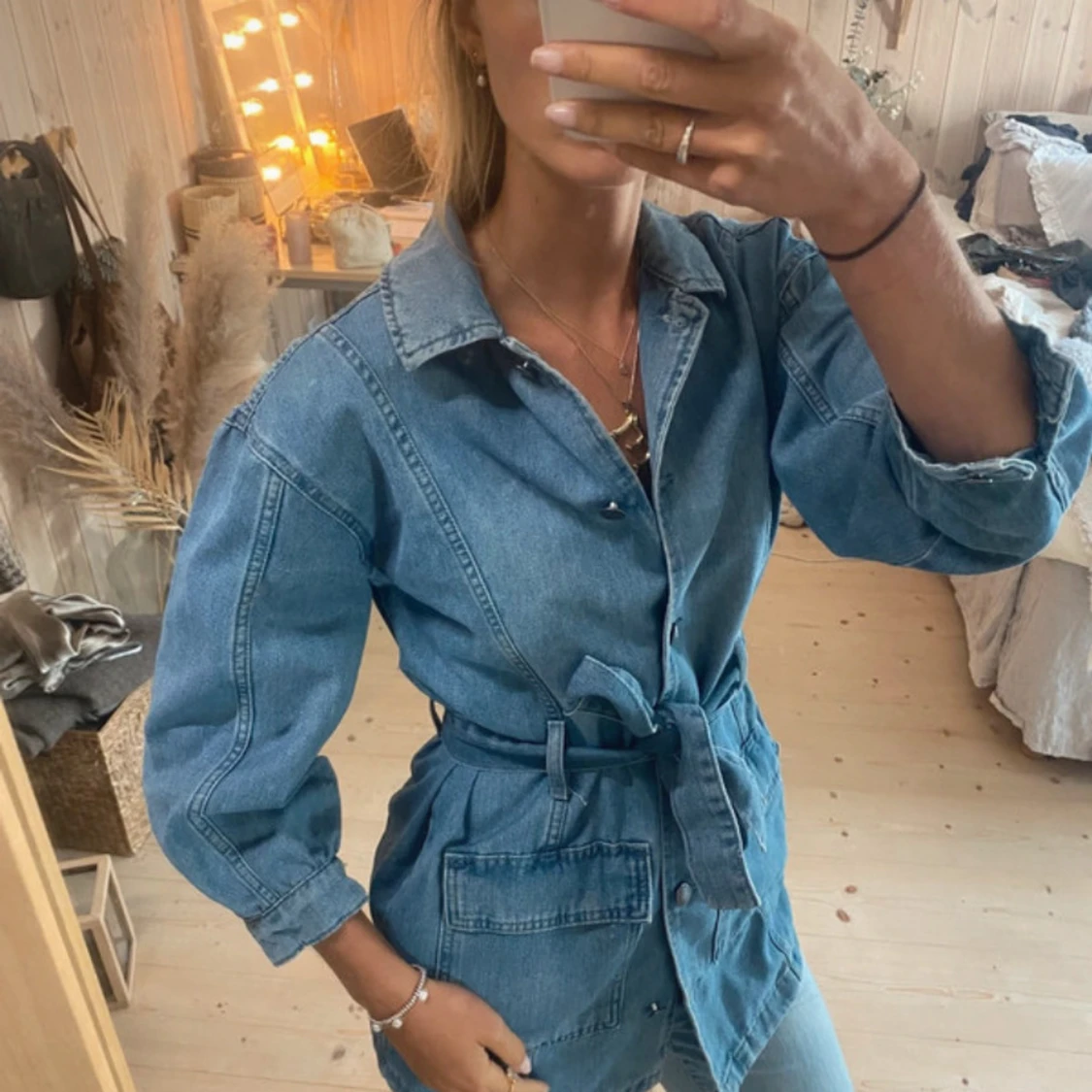 Trekvartsärmad jeans jacka - 1