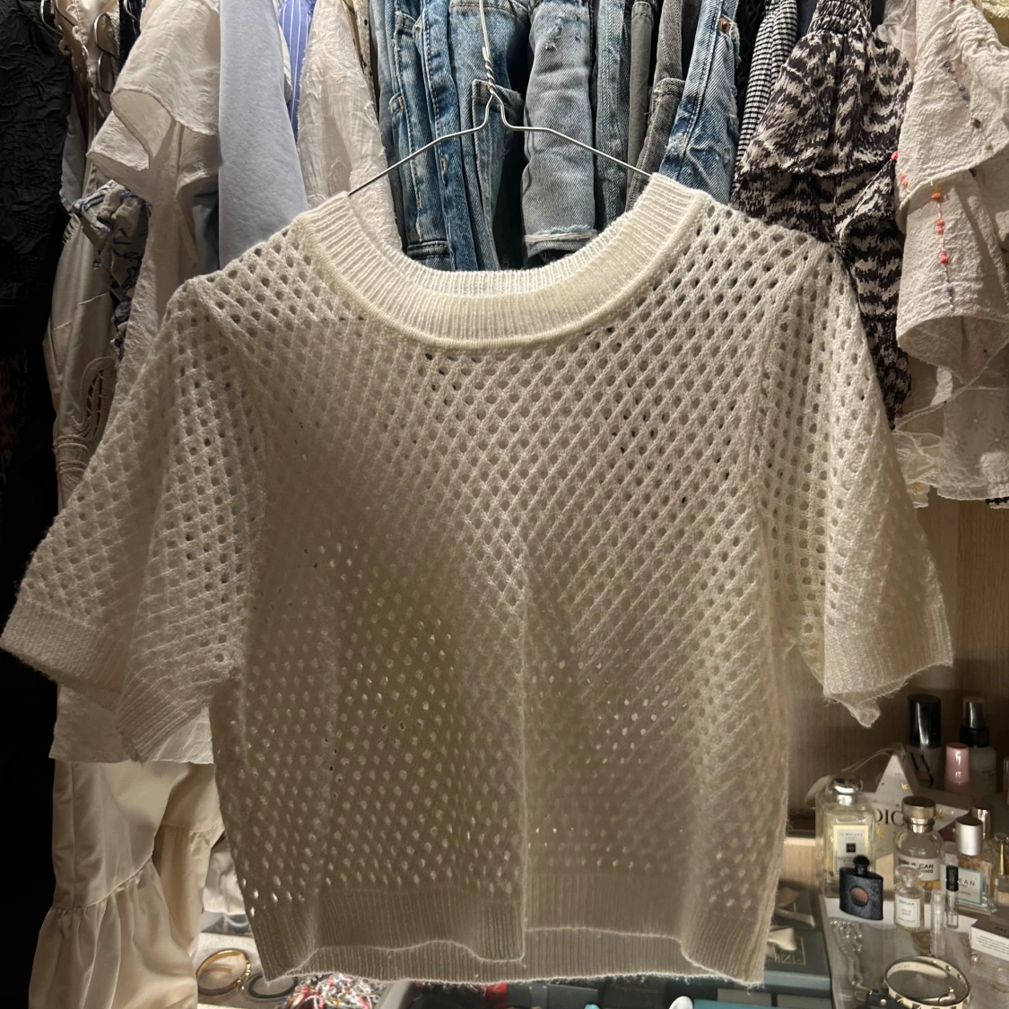 Vit stickad topp