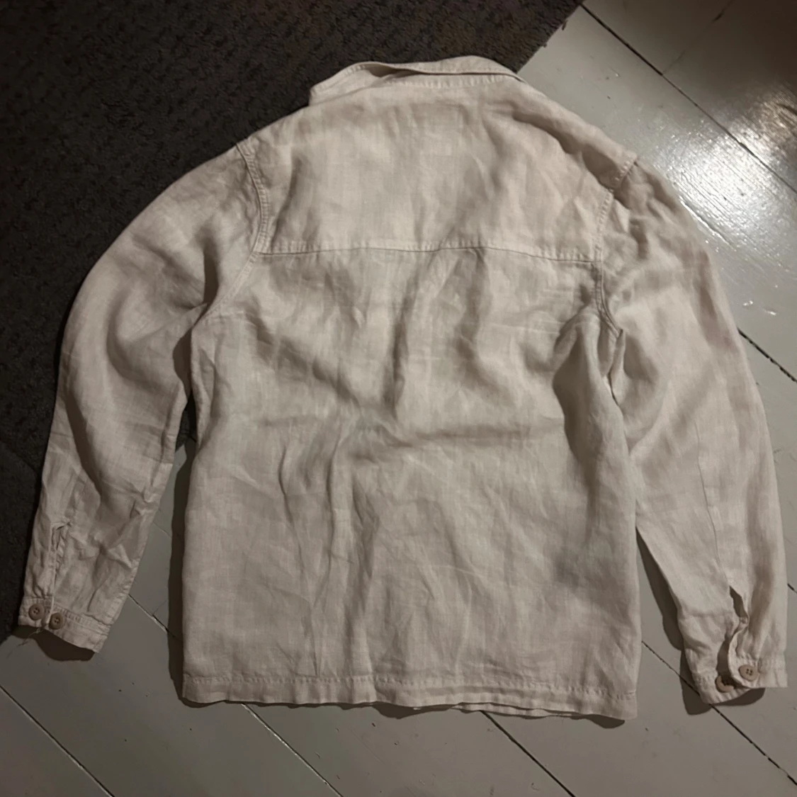 Cremefärgad/Vit Linneskjorta Massimo Dutti - 2