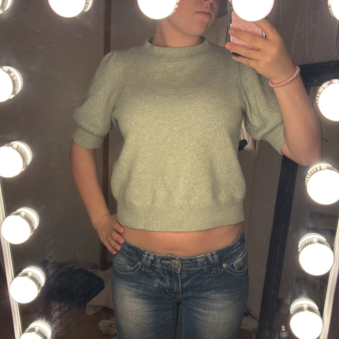 Ljusgrön stickad tröja Vero Moda - 2