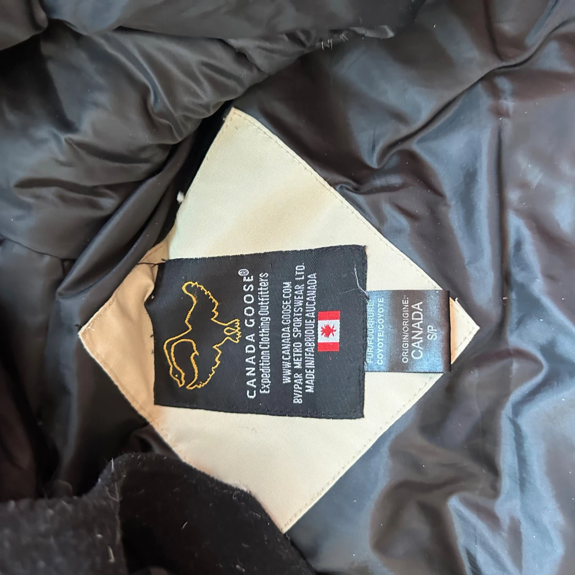 Beige Canada Goose dunjacka med huva - 2