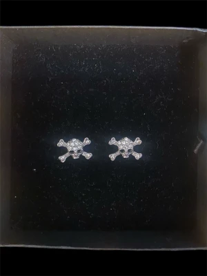 Döskalle örhängen❤️ - Super söta döskalle örhängen med små glasstenar på sig❤️de är råstfritt stål och jag vet tyvär inte villket märke dom är❤️
