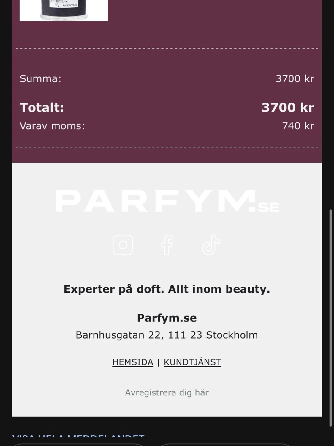 Creed Aventus 100ml parfym med kvitto  - 1