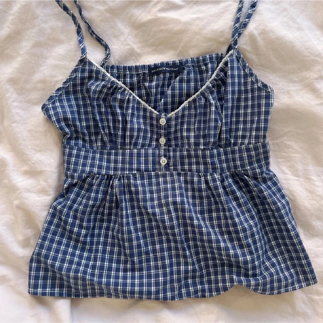 Blårutig linnetopp från Brandy Melville
