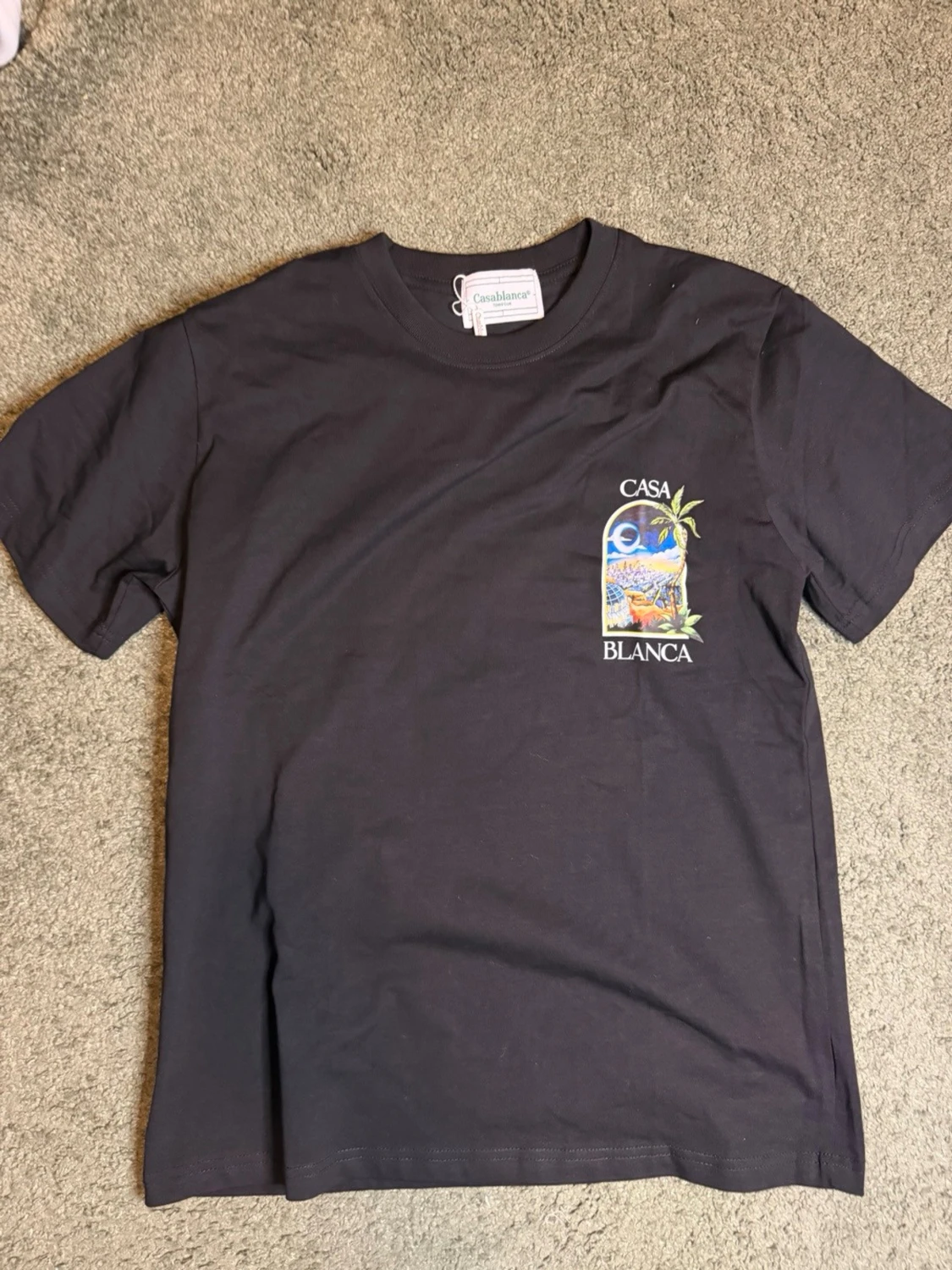 Svart Casa Blanca t-shirt med tryck - 1