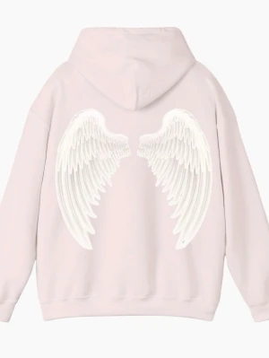 By Olivia angel hoodie - En stilig ljus rosa hoodie från By Olivia. Den är aldrig använd eftersom den var för stor för mig💗