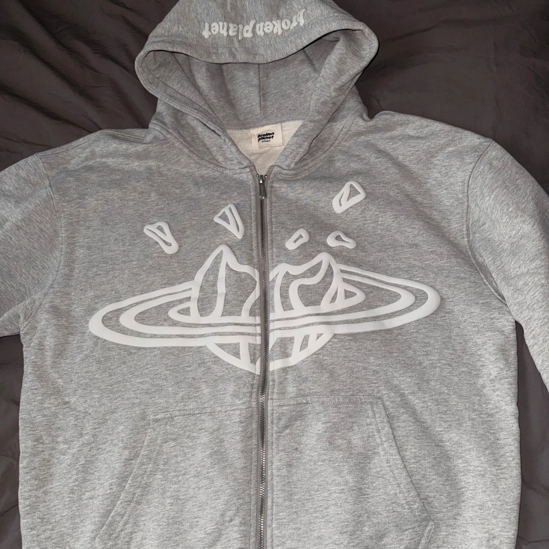 Broken planet zip up hoodie  - 2