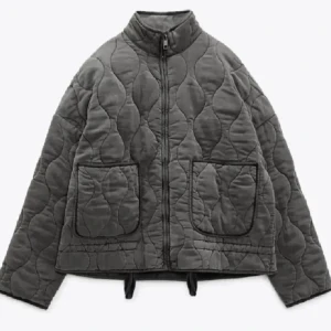 Quiltad jacka Zara - Snygg jacka älskar, grå/grön quiltad jacka bästa höstjackan💕