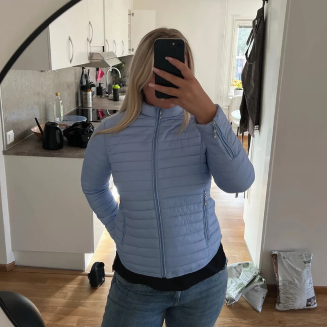 Jättefin ljusblå dunjacka - 2