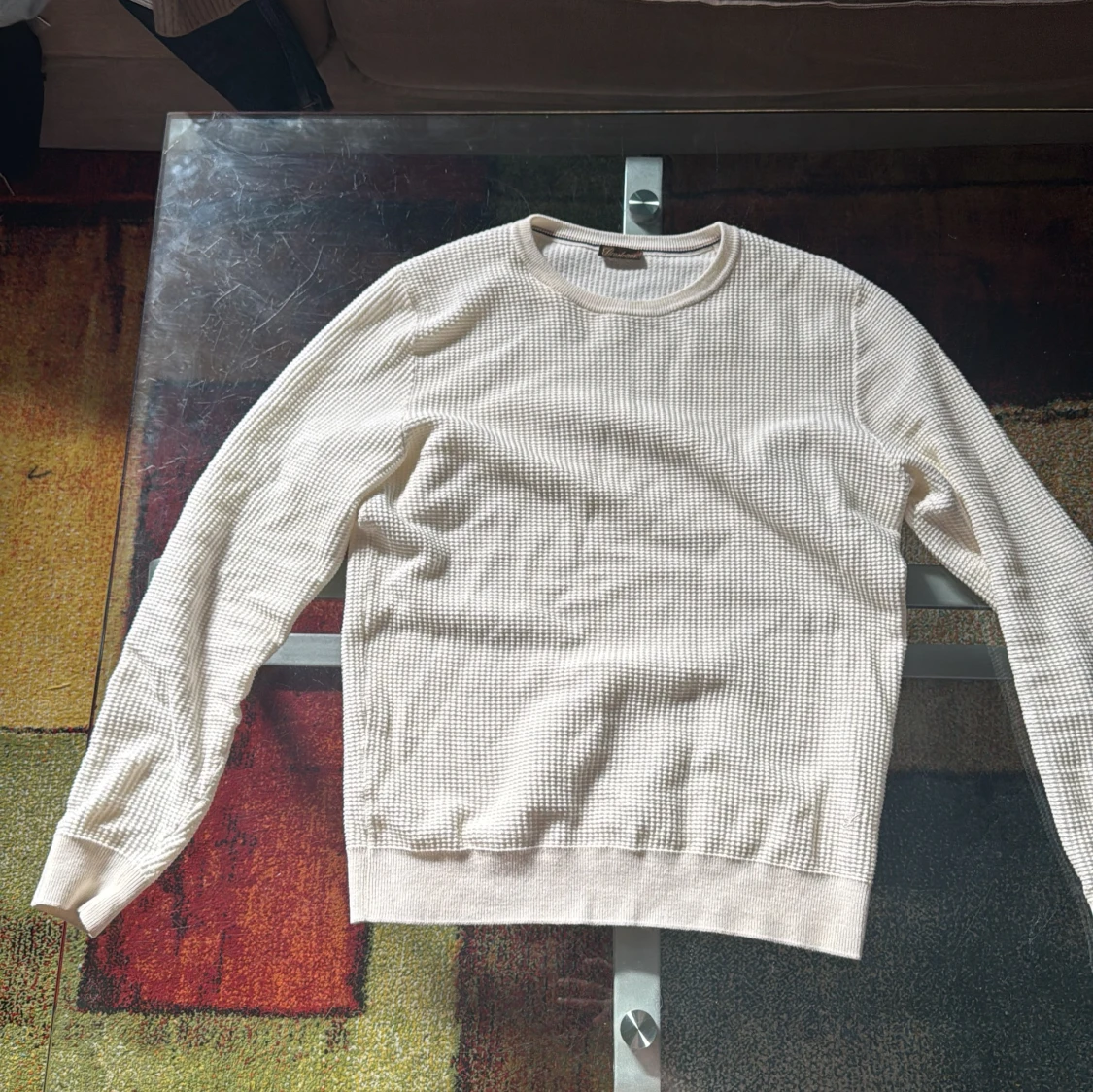 Beige stickad tröja från Stenströms