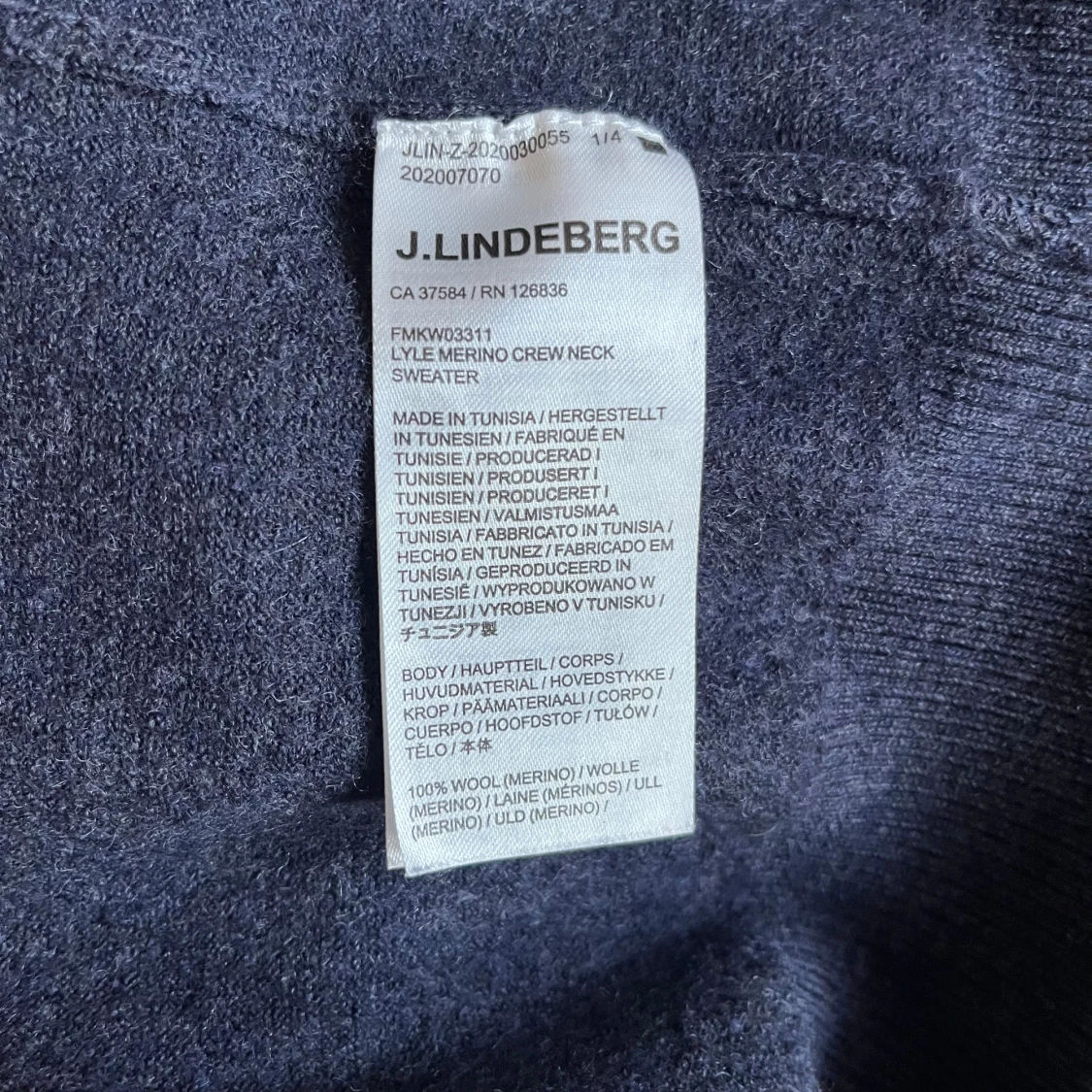 Mörkblå merinoullströja J.Lindeberg - 3