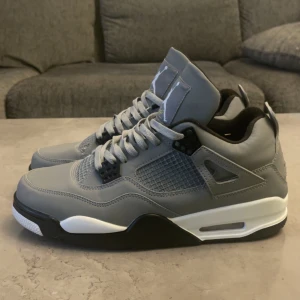 Nike Air Jordan 4 Retro Grå US11 - Säljer ett par Nike Air Jordan 4 Retro i grått med svarta och vita detaljer. Skorna är helt nya och oanvända.