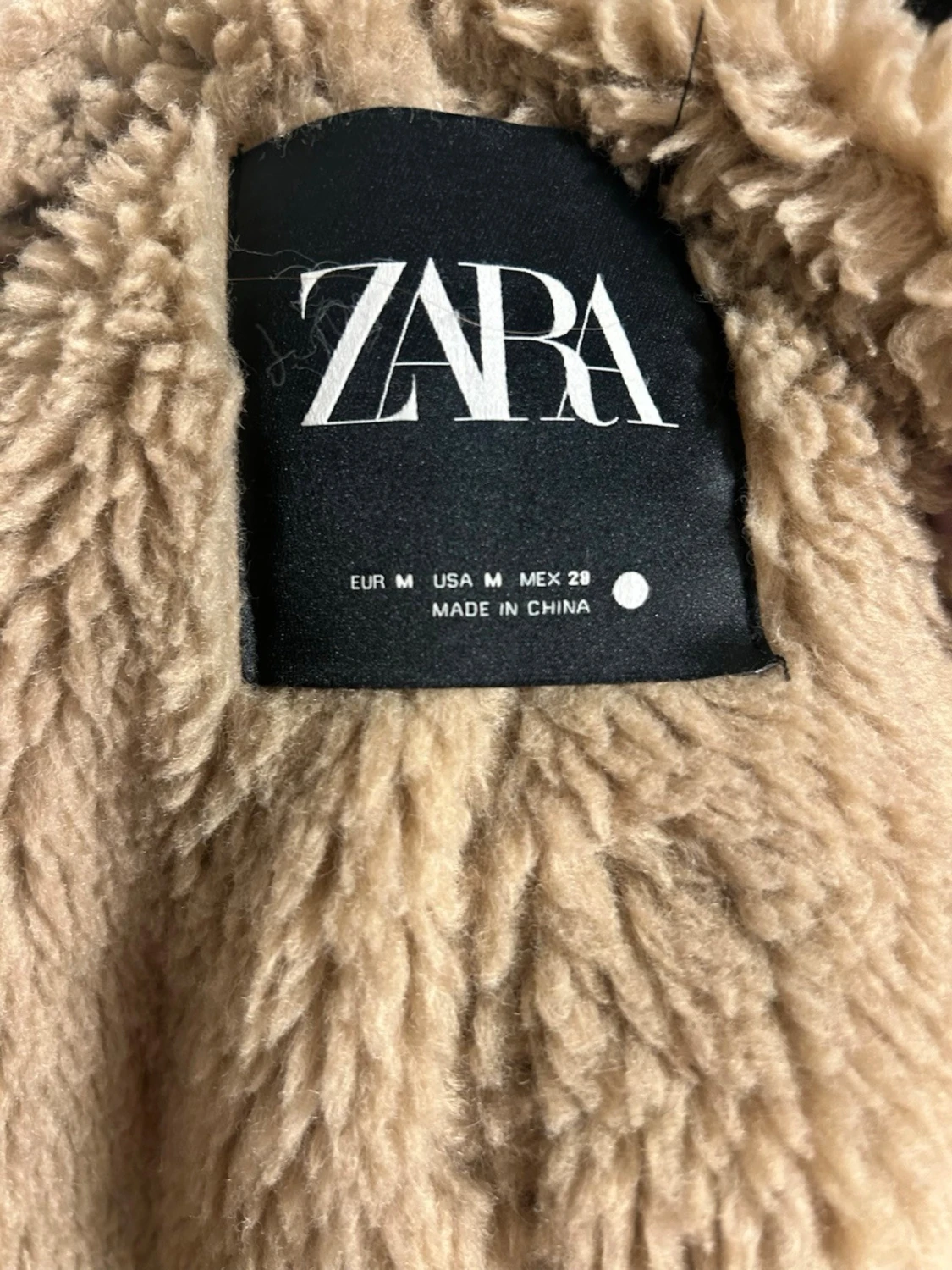 Brun teddyjacka med beige foder - 2