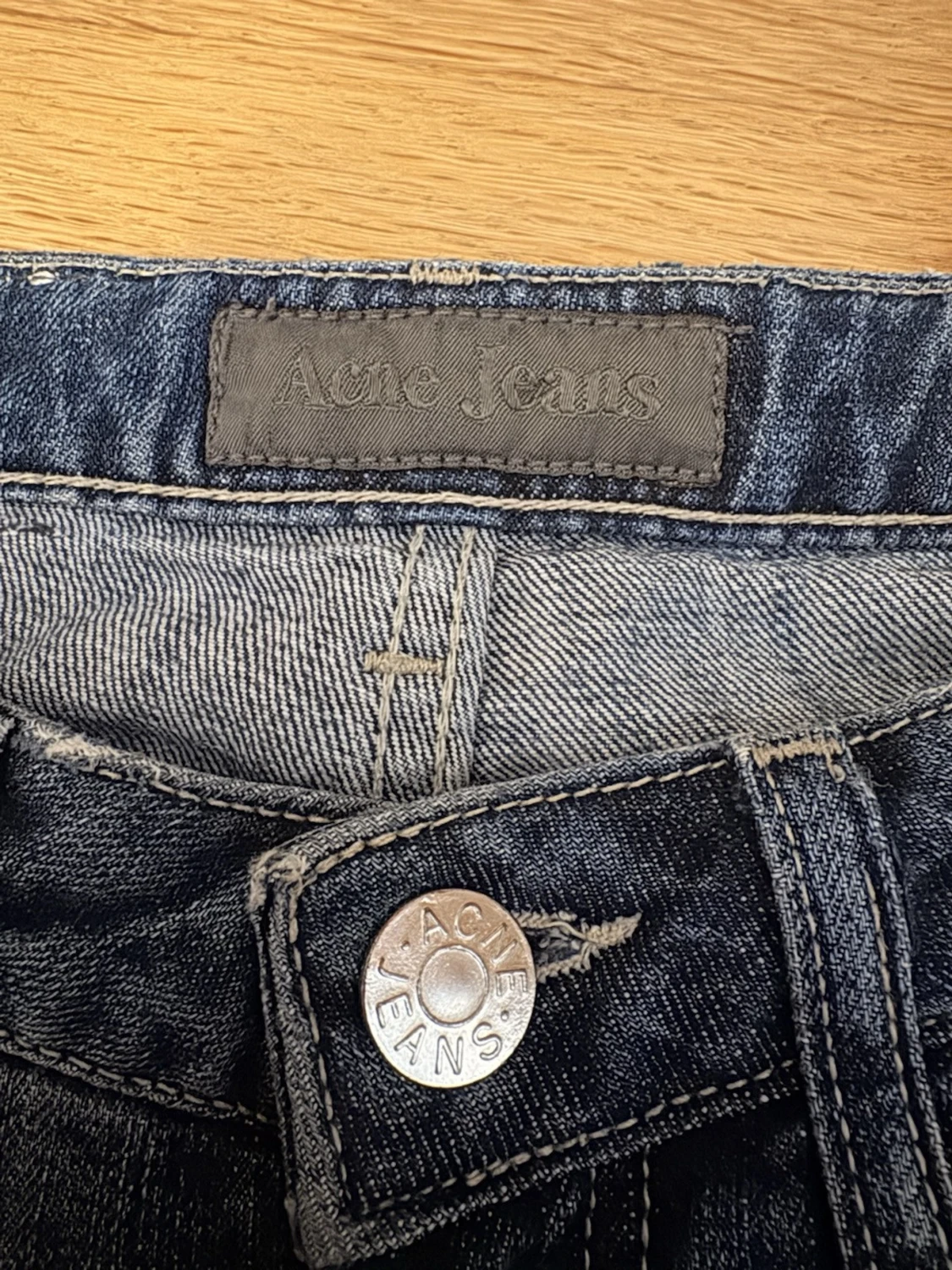 ACNE Blå raka jeans med låg midja - 2