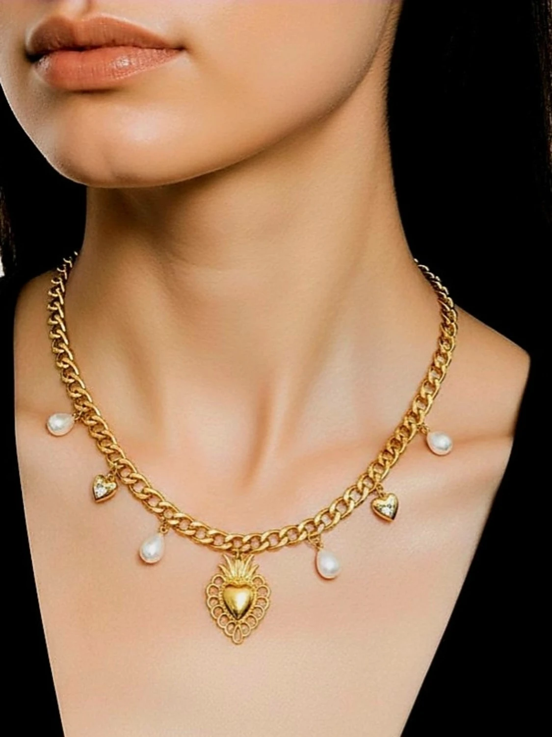 Stilfullt halsband med hjärta  - 3