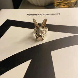 Silvrig ring med kaninform - Unik silvrig ring med en detaljerad kanin som sticker ut med långa öron och tydliga ansiktsdrag. Ringen är öppen baktill och har en cool 3D-effekt som gör den till ett statement piece. Perfekt för dig som gillar djur och vill ha något annorlunda.