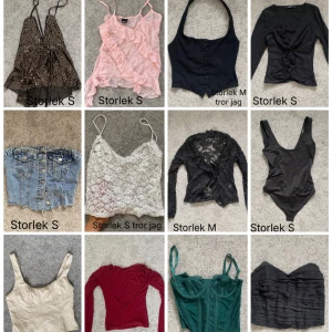 Mix av trendiga toppar i olika stilar - Säljes i paket men också individuellt! Bara att skriva vilken/ vilka man vill köpa!❣️ Dem flesta är knappt använda alls, så alla är i jättebra skick!                                                                                 90kr för 1 (50krlinnen med spets svart&vit)              170kr för 2