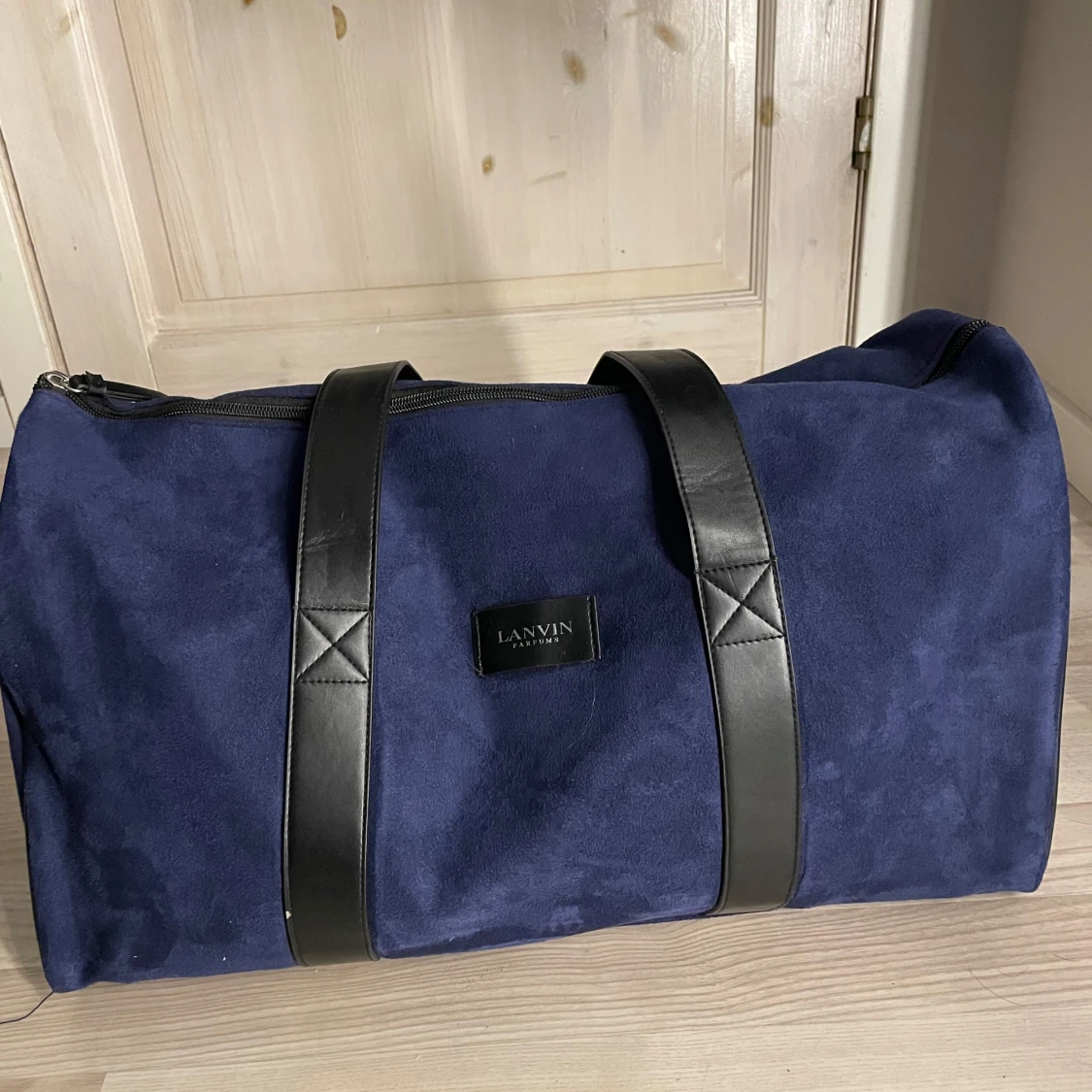 Lanvin Paris weekendbag navy blå mocka