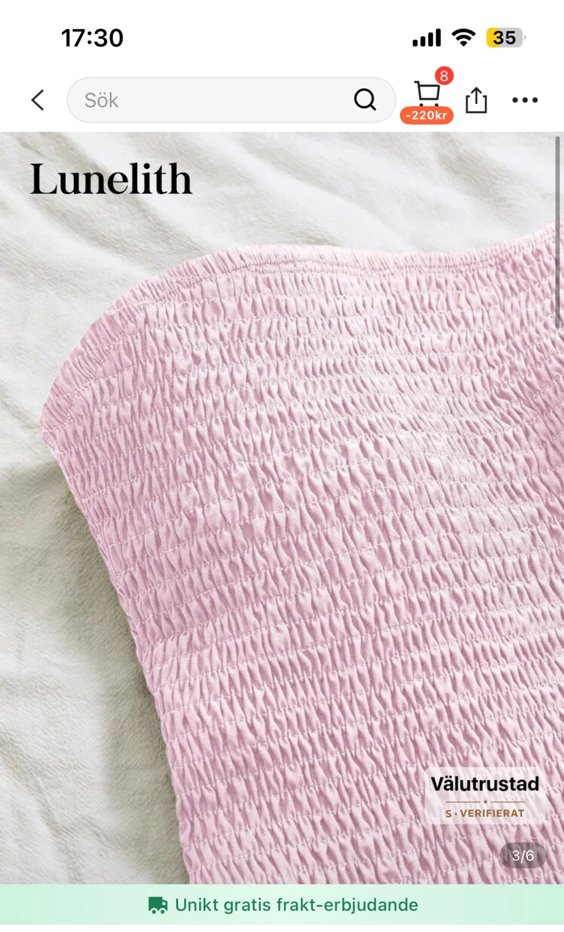 Ljusrosa axelbandslös klänning - 2