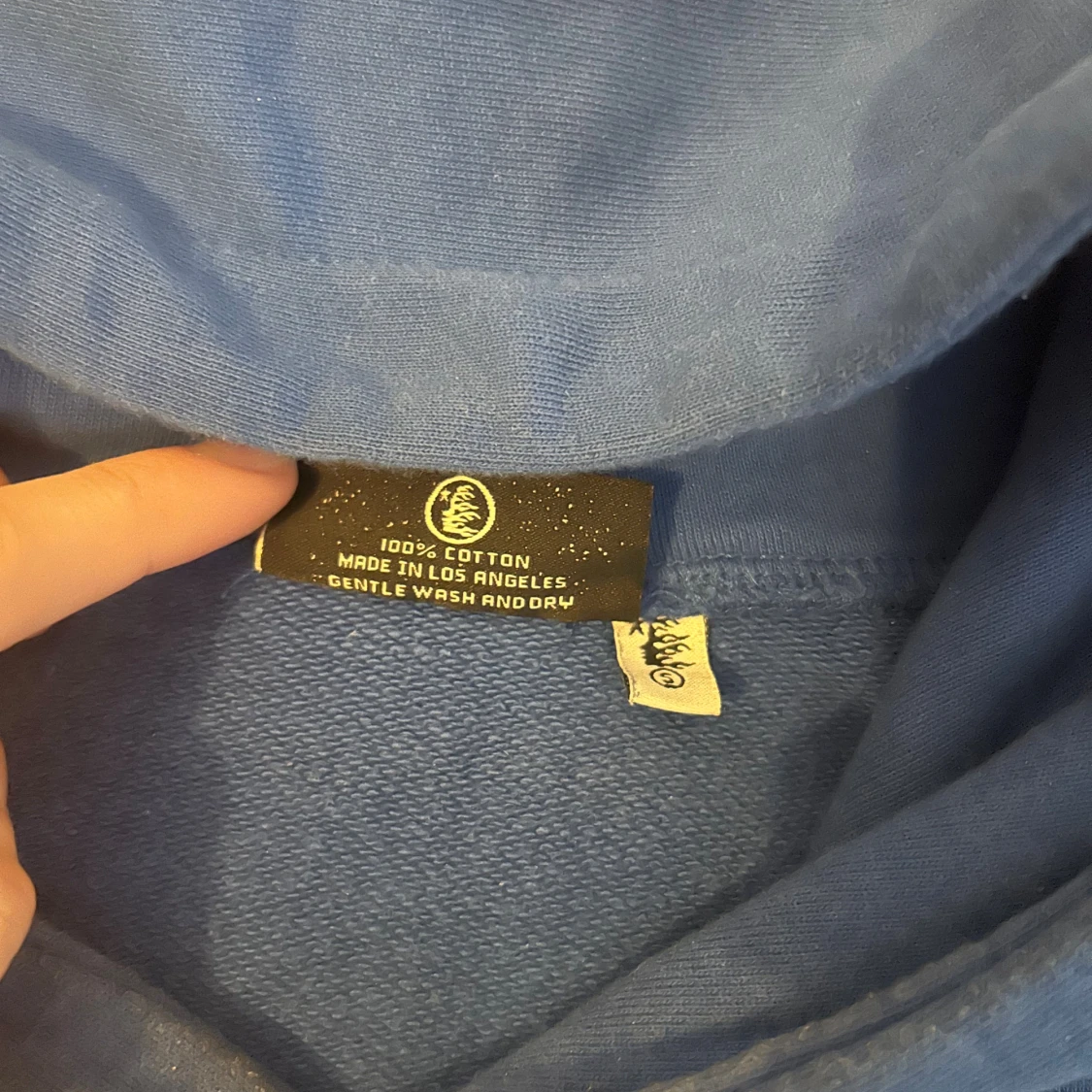 Blå Hellstar hoodie med tryck - 3